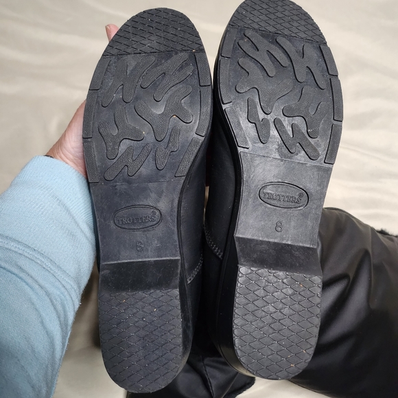 Trotters Women's Black Winter Fur Lined Zip Calf Boots Size 8 - Picture 5 of 8